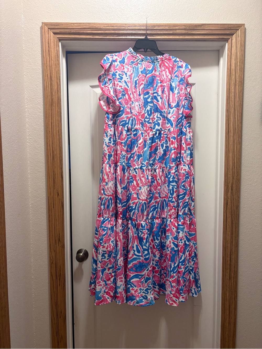 Umgee Pink & Blue Abstract Floral Dress